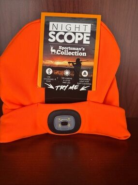 Night Scope LED Beanie Hat in High-Visibility Orange